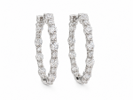 14K WHITE GOLD LAB GROWN DIAMOND OVAL IN OUT LOOP EARRINGS
