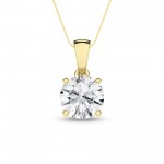 14K YELLOW GOLD LAB GROWN ROUND DIAMOND SOLITAIRE PENDANT