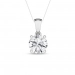 14K WHITE GOLD LAB GROWN ROUND SOLITAIRE PENDANT