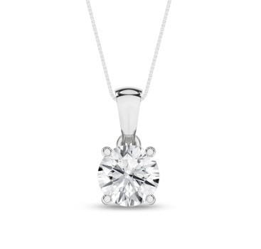 14K WHITE GOLD LAB GROWN DIAMOND SOLITAIRE PENDANT