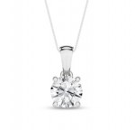 14K WHITE GOLD LAB GROWN ROUND SOLITAIRE PENDANT