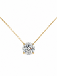 14K YELLOW GOLD LAB GROWN ROUND SOLITAIRE PENDANT