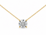 14K YELLOW GOLD LAB GROWN ROUND SOLITAIRE PENDANT