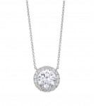 Lightbox 14K White Gold Lab Grown Diamond Halo Pendant