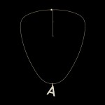 LAB GROWN 14K YELLOW GOLD INITIAL A NECKLACE .60CTW