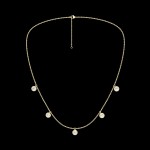 LAB GROWN 14K YELLOW GOLD 5 STONE DROP STATION NECKLACE
