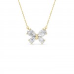 14K YELLOW GOLD LAB GROWN DIAMOND BUTTERFLY PENDANT
