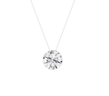 LAB GROWN 14K WHITE GOLD SOLITAIRE PENDANT