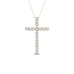 14K YELLOW GOLD LAB GROWN DIAMOND CROSS PENDANT 1CTW