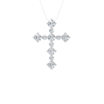 14K WHITE GOLD LAB GROWN DIAMOND CROSS PENDANT .75CTW