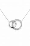 14K WHITE GOLD LAB GROWN DIAMOND INTERLOCKING CIRCLE PENDANT