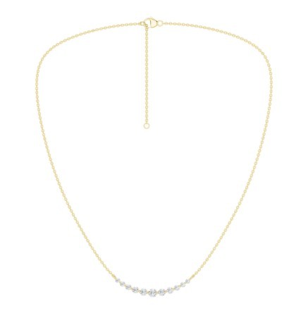 14K YELLOW GOLD LAB GROWN GRADUATED DIAMOND  NECKLACE 1CTW