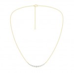 14K YELLOW GOLD LAB GROWN GRADUATED DIAMOND NECKLACE