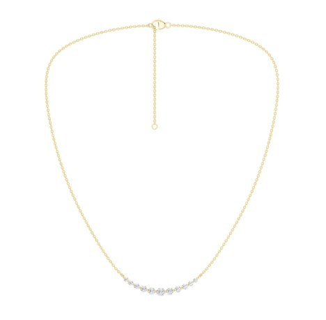 14K YELLOW GOLD LAB GROWN GRADUATED DIAMOND NECKLACE