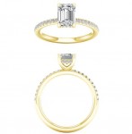 LAB GROWN DIAMOND EMERALD CUT RING WITH HIDDEN HALO  2.81CTW