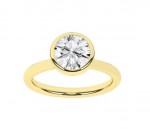 LAB GROWN 14K YELLOW GOLD 2.05CT ROUND BEZEL RING