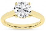 14K YELLOW GOLD LAB GROWN ROUND SOLITAIRE RING