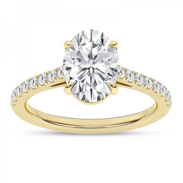 LAB GROWN 14K YELLOW GOLD 2.28CTW OVAL ENGAGEMENT RING