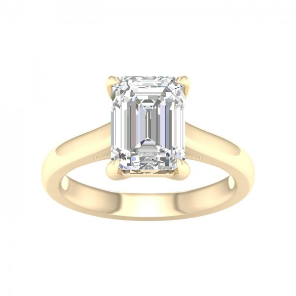 LAB GROWN 14K YELLOW GOLD 3.03CTW SOLITAIRE ENGAGMENT RING