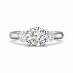 PLATINUM LAB GROWN & NATURAL DIAMOND 3 STONE ENGAGEMENT RING