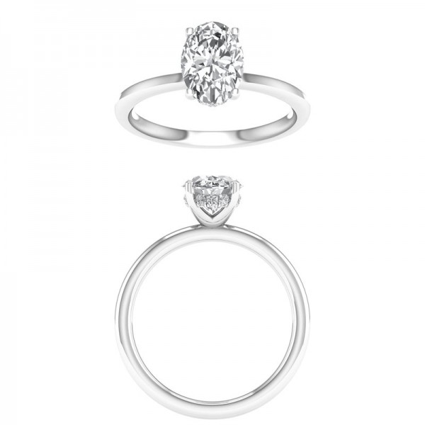 LAB GROWN DIAMOND 14K WHITE GOLD OVAL ENGAGEMENT RING