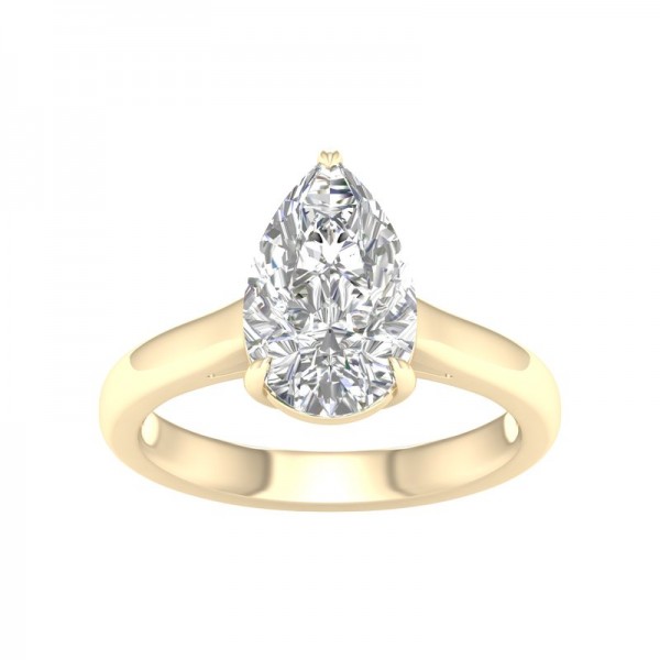 LAB GROWN PEAR SOLITAIRE ENGAGEMENT RING 3.01CT