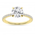 14K YELLOW GOLD LAB GROWN ROUND DIAMOND ENGAGEMENT RING