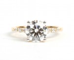14K YELLOW GOLD LAB GROWN ROUND DIAMOND ENGAGEMENT RING