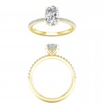 14K YELLOW GOLD LAB GROWN OVAL DIAMOND ENGAGEMENT RING