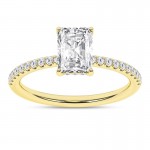 14K YELLOW GOLD LAB GROWN RADIANT DIAMOND ENGAGEMENT RING