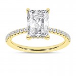14K YELLOW GOLD LAB GROWN RADIANT DIAMOND ENGAGEMENT RING