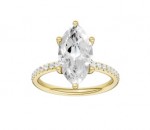 14K YELLOW GOLD LAB GROWN MARQUISE DIAMOND ENGAGEMENT RING