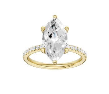 14K YELLOW GOLD LAB GROWN MARQUISE DIAMOND ENGAGEMENT RING
