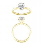 14K YELLOW GOLD LAB GROWN ROUND ENGAGEMENT RING 2.16ctw