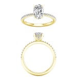 14K YELLOW GOLD LAB GROWN OVAL DIAMOND ENGAGEMENT RING