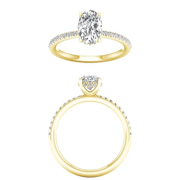 14K YELLOW GOLD LAB GROWN OVAL DIAMOND ENGAGEMENT RING
