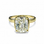 LAB GROWN 14K YELLOW GOLD CUSHION CUT SOLITAIRE ENGAGMENT RING
