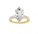 14K YELLOW GOLD LAB GROWN DIAMOND MARQUISE ENGAGEMENT RING