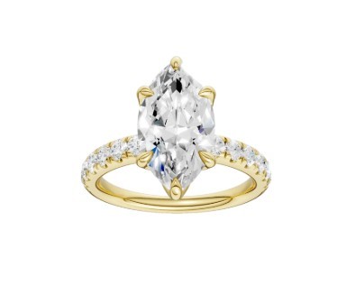 14K YELLOW GOLD LAB GROWN DIAMOND MARQUISE ENGAGEMENT RING