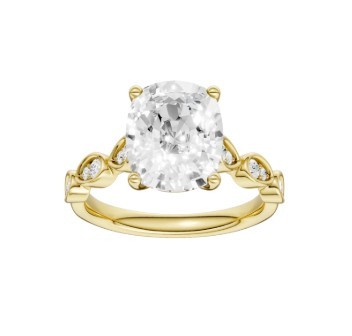 14K YELLOW GOLD LAB GROWN DIAMOND ENGAGEMENT RING