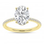 LAB GROWN 14K YELLOW GOLD DIAMOND OVAL ENGAGEMENT RING