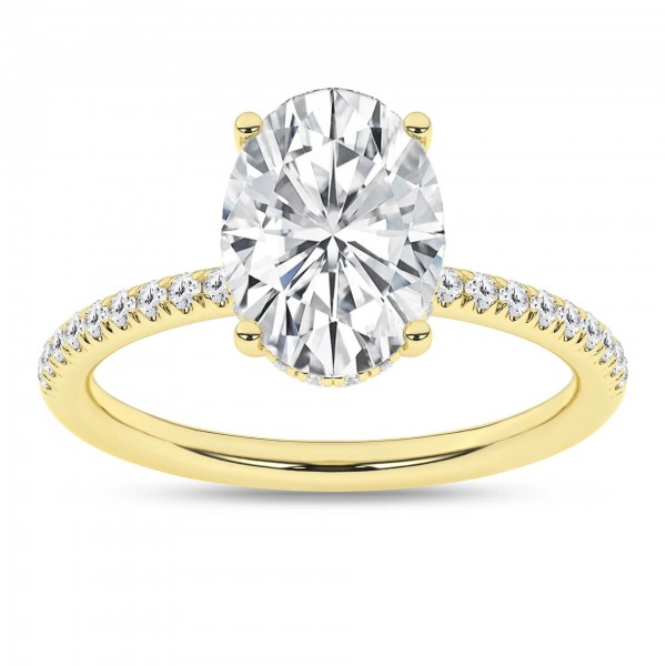 LAB GROWN 14K YELLOW GOLD DIAMOND OVAL ENGAGEMENT RING