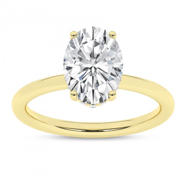 LAB GROWN 14K YELLOW GOLD OVAL ENGAGEMENT RING