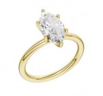 14K YELLOW GOLD LAB GROWN DIAMOND MARQUIS ENGAGEMENT RING