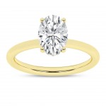 14K YELLOW GOLD LAB GROWN OVAL DIAMOND ENGAGEMENT RING