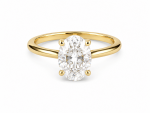 14K YELLOW GOLD LAB GROWN DIAMOND OVAL SOLITAIRE ENGAGEMENT RING