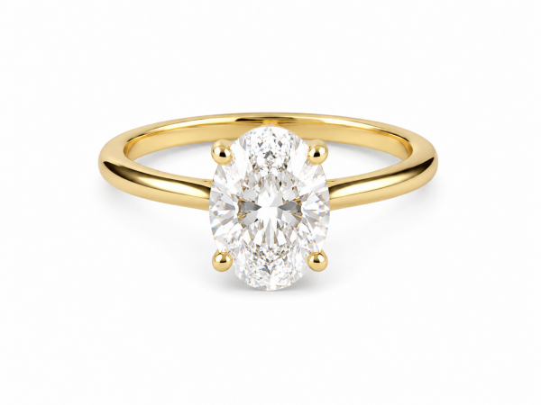14K YELLOW GOLD LAB GROWN DIAMOND OVAL SOLITAIRE ENGAGEMENT RING