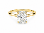 14K YELLOW GOLD LAB GROWN DIAMOND OVAL WITH HIDDEN HALO SOLITAIRE RING