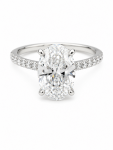 14K WHITE GOLD LAB GROWN DIAMOND OVAL SOLITAIRE RING