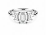 14K WHITE GOLD LAB GROWN DIAMOND EMERALD CUT RING